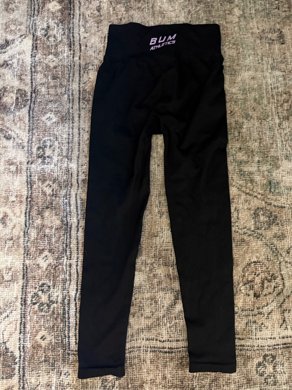BUM Athletics Black Ribbed High Waist Leggings Size M